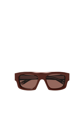 GUCCI 男士眼镜 GG1926S003 SS2025 棕色 几何框太阳镜古驰