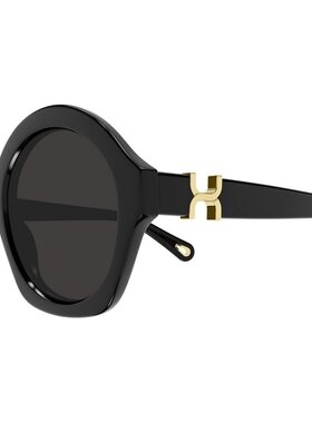 1h可退 CHLOÉ 女士眼镜 CH0302S001 CO 黑色 圆框太阳镜
