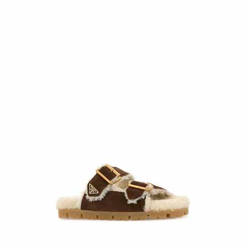 1h可退 PRADA 女士拖鞋 1XX775FZF20JFTF0324 AW2025 棕色 - 图0