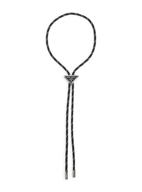PRADA 男士项链 2IC2882HE2F0002 SS2026 银色 Bolo 标志领带