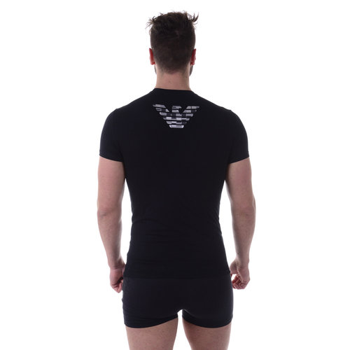 1h可退 香港直邮EMPORIO ARMANI 男士T恤 1110357P745BLACK SS202 - 图2