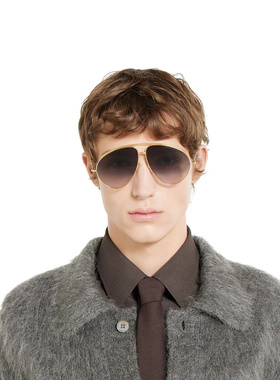 GUCCI 女士太阳镜 851180I33308012 AW2025 金色 Gg1654S Man Sun