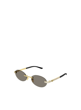 GUCCI 女士眼镜 GG2214S003 AW2026 灰色 椭圆形框支付后1h可退