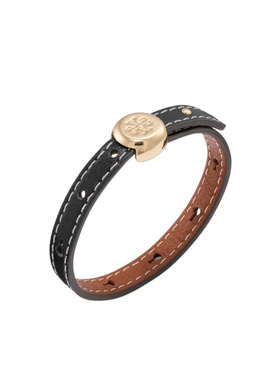 TORY BURCH 女士手链手镯 181796001 AW2026 黑色 ICON 皮革手镯
