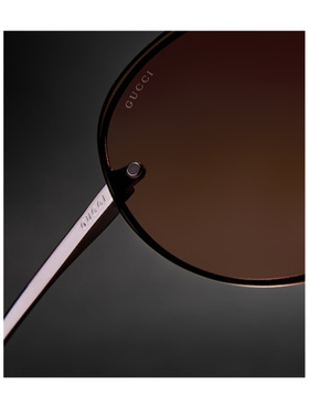 1h可退 GUCCI 女士眼镜 875988I33302323 AW2026 棕色 几何太阳镜