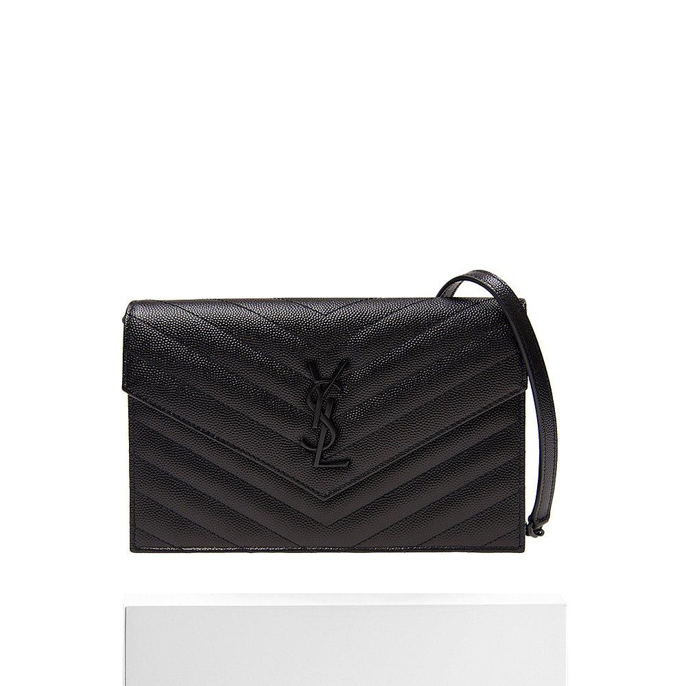 香港直邮圣罗兰女士黑色牛皮单肩包 天猫国际香港直购女士包袋