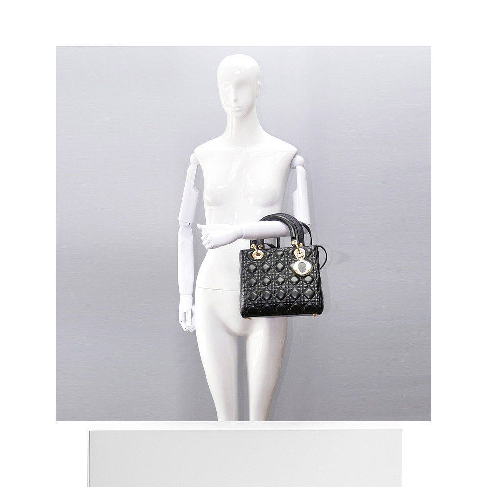 香港直邮dior黑色金扣五格手提包 天猫国际香港直购女士包袋