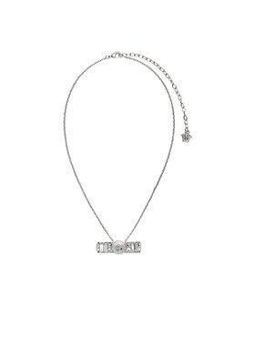 VERSACE 女士项链 10189661A006214JEE0 吊坠锁骨链灰色 SS2025
