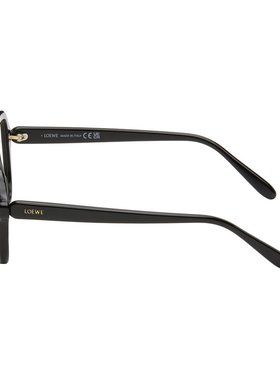 1h可退 潮奢 LOEWE 罗意威 女士 黑色 Slim Aviator 眼镜 LW50097