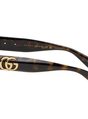 Gucci 古驰 女士 棕色 Low Nose Bridge Fit 太阳镜 GG1976SK0030