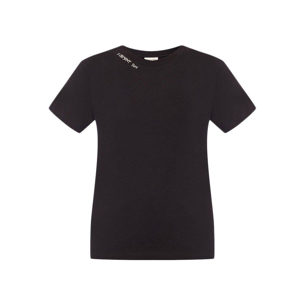 香港直邮圣罗兰女士黑色印花t恤 天猫国际香港直购T恤