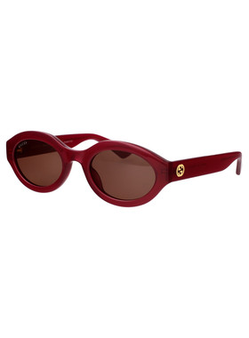 1h可退 GUCCI 女士太阳镜 GG1579S004 AW2025 黑色 椭圆全框太阳
