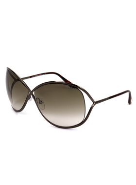 1h可退 TOM FORD 女士眼镜 FT013036F SS2025 棕色 几何太阳镜