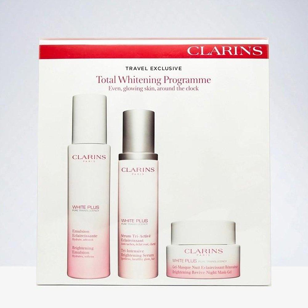 香港直邮娇韵诗透白光感乳液+晚霜 天猫国际香港直购面部护理套装