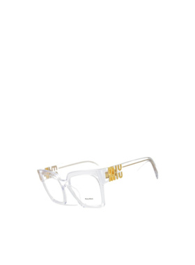 MIU MIU 女士眼镜 VMU04U2AZ1O1 AW2023 白色 徽标平光镜