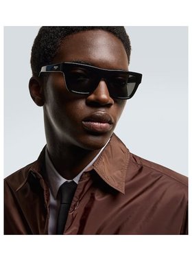 1h可退 潮奢 Prada 普拉达 男士 方框太阳眼镜 black黑色 舒适时