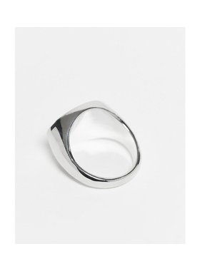 1h可退 潮奢 ASOS 男士 signet 设计蓝绿色半宝石椭圆形戒指(银色