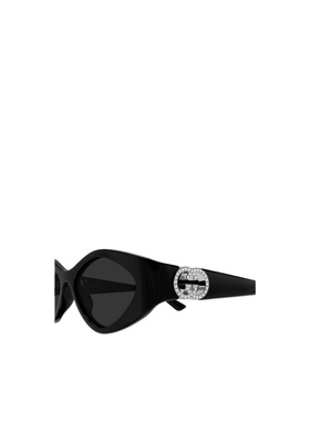 GUCCI 女士眼镜 GG2121S002 SS2026 黑色 几何框太阳镜