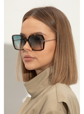1h可退 TOM FORD 女士太阳镜 FT103905952P CO 棕色