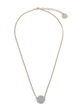 1h可退 潮奢 Miu Miu 缪缪 女士 天蓝色铜制项链 5IC0962F6T吊坠