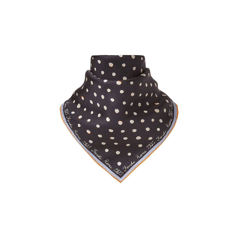 1h可退 FENDI 女士围巾 FXT155AWEYF0ZE7 SS2026 黑色 FALENA DOT - 图1