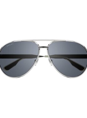 1h可退 GUCCI 男士太阳镜 GG1513S003 AW2024 灰色 徽标太阳镜