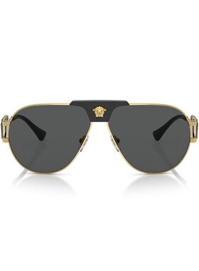 1h可退 VERSACE 男士太阳镜 VE2252100287 AW2025 黑色 徽标太阳