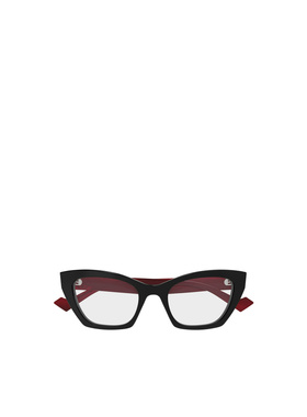 1h可退 GUCCI 女士眼镜 GG1334O004 AW2025 黑色 几何平光镜古驰
