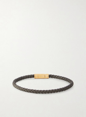 1h可退 潮奢 Tom Ford 汤姆 福特 男士 编织皮革镀金手链 JM026AL