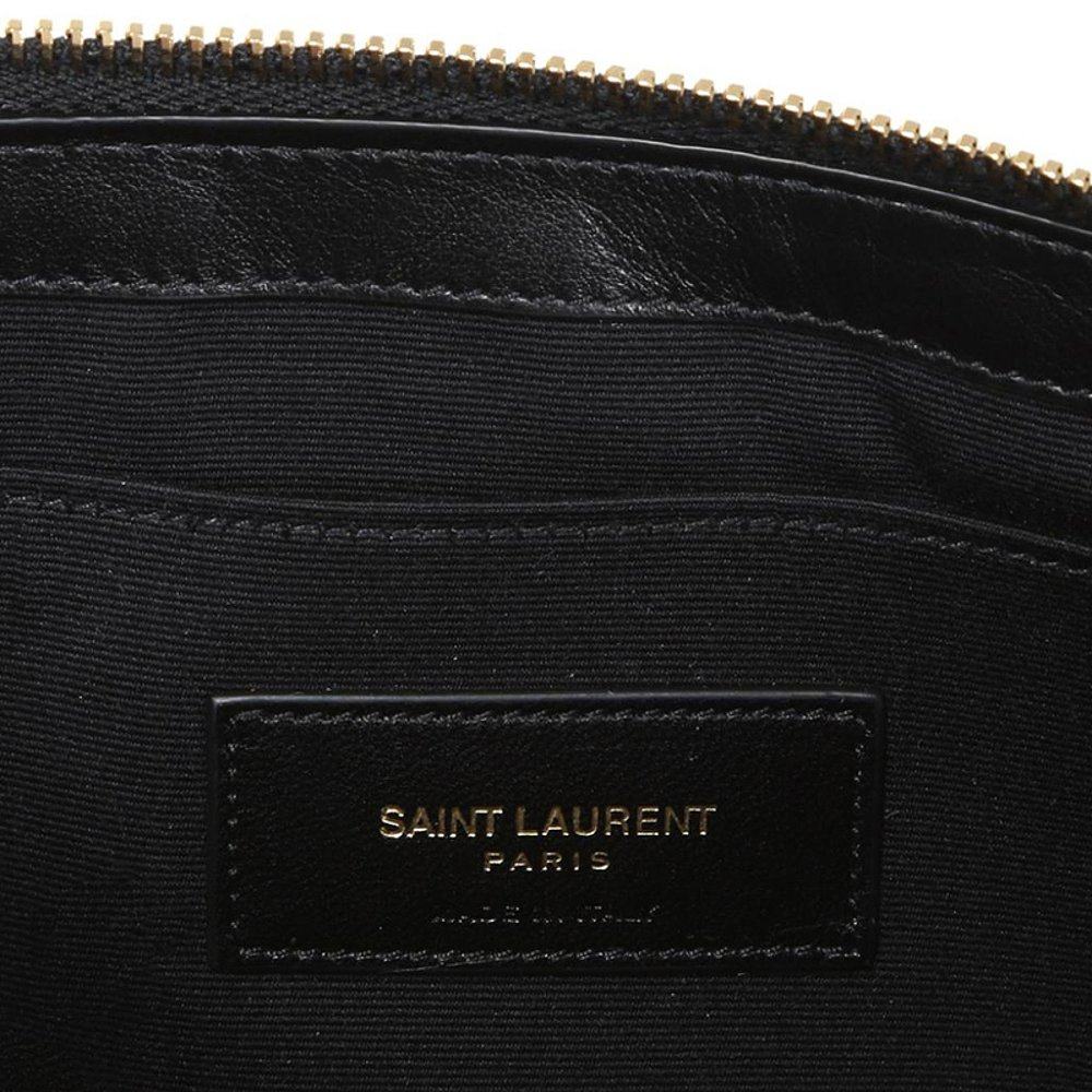 香港直邮圣罗兰女士牛皮黑色手拿包 天猫国际香港直购女士包袋