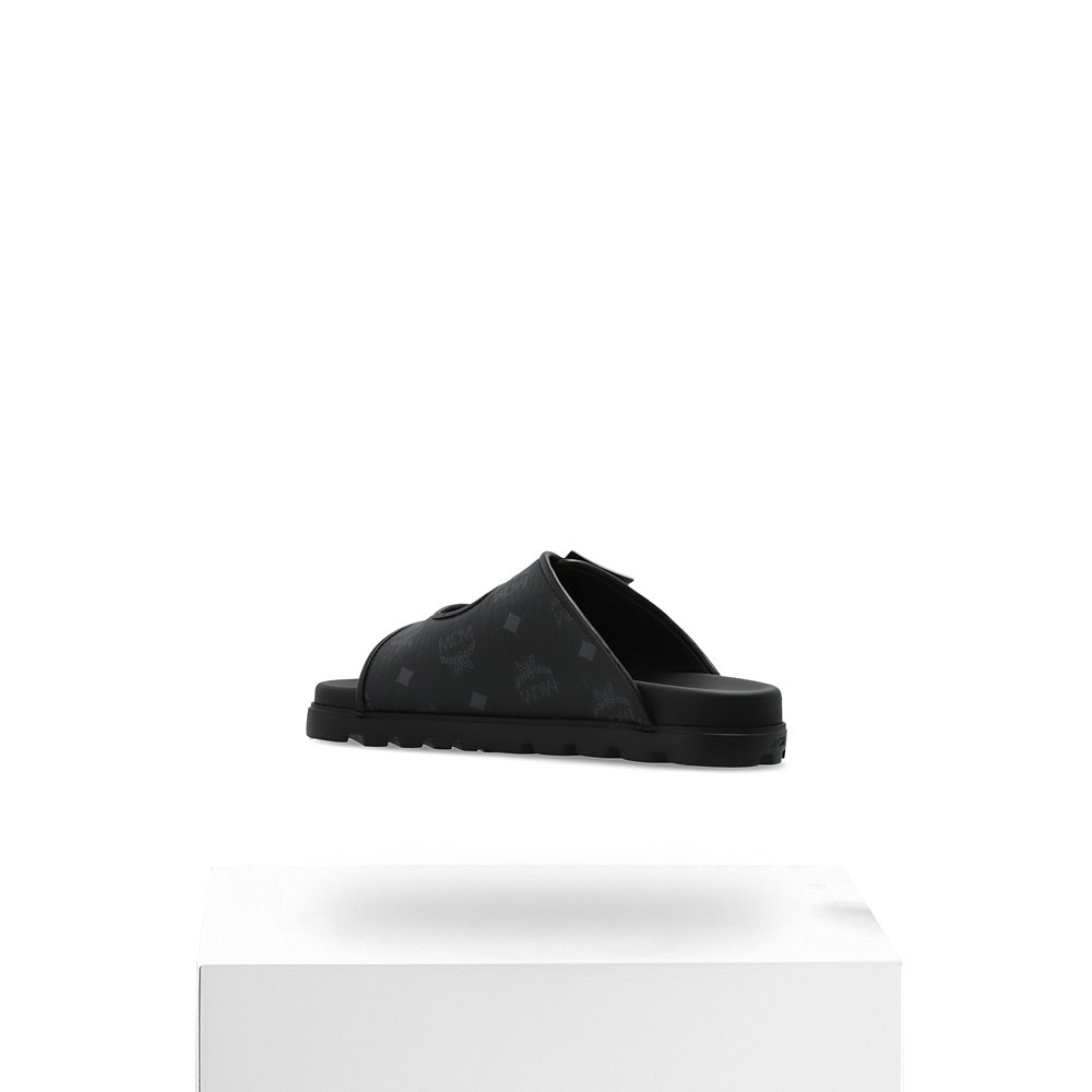1h可退 MCM 男士凉鞋 MEXFSMM020BK SS2026 黑色 Flip-flops with - 图3