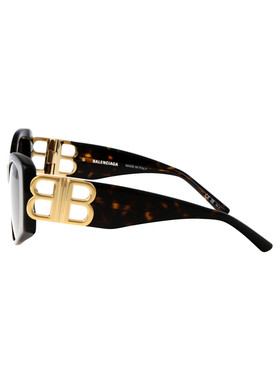 1h可退 BALENCIAGA 女士眼镜 BB0287S002 CO 棕色 几何框太阳镜