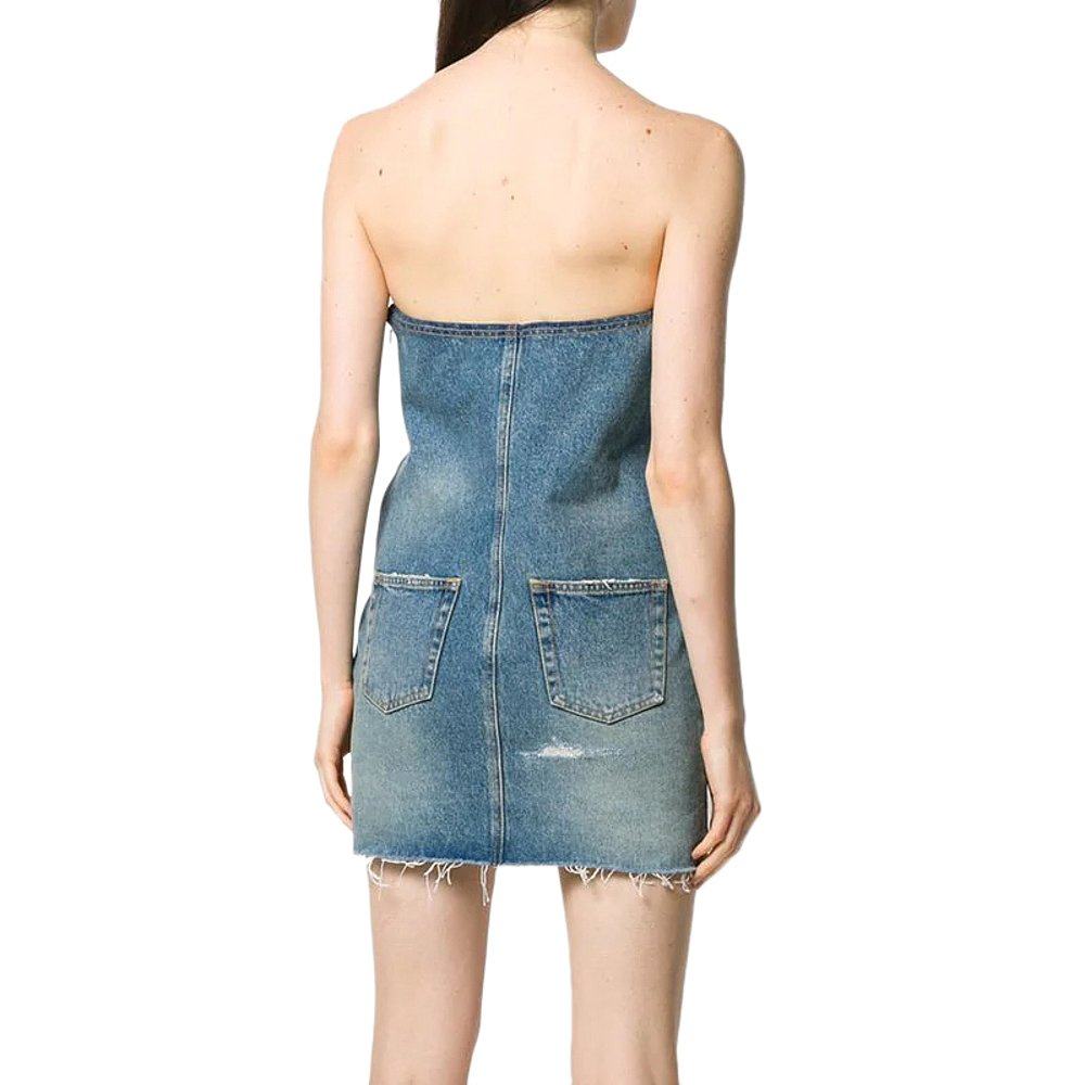 香港直邮圣罗兰女士花朵边牛仔裙 天猫国际香港直购半身裙