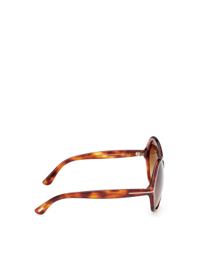 1h可退 TOM FORD 女士眼镜 FT128254F CO 棕色 几何框太阳镜