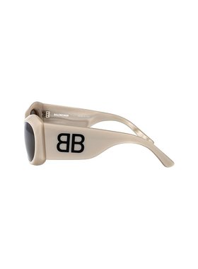 BALENCIAGA 女士眼镜 BB0394S004 SS2025 米白色 全框太阳镜