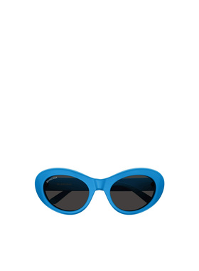 BALENCIAGA 女士眼镜 BB0294S006 SS2024 蓝色 几何框太阳镜