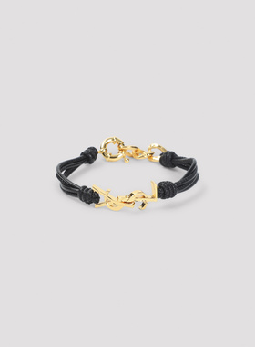 Saint Laurent 圣罗兰 女士 皮革带Logo手链 850567AAF9R