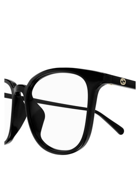 1h可退 GUCCI 男士太阳镜 GG1230OA002 SS2025 黑色 徽标平光镜