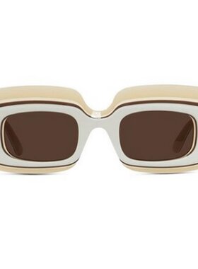 LOEWE 男士太阳镜 LW40139U25E AW2025 棕色 几何框太阳镜