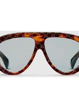 GUCCI 男士眼镜 859507J07422334 SS2026 白色 几何框太阳镜古驰