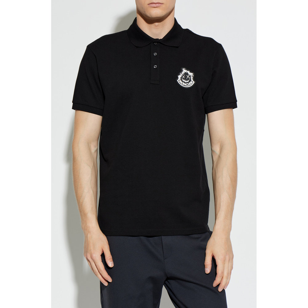 Hong Kong direct mail MONCLER men's POLO shirt L20918A0000989A16999 CO black short sleeves