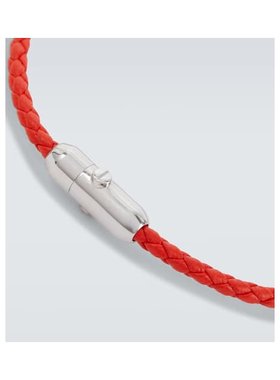 1h可退 潮奢 Bottega Veneta 葆蝶家 男士 编织皮革纯银手链