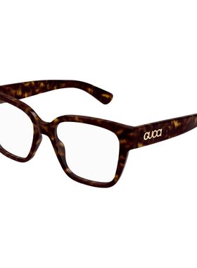 1h可退 GUCCI 女士眼镜 GG1791O006 CO 棕色 方形眼镜古驰太阳镜