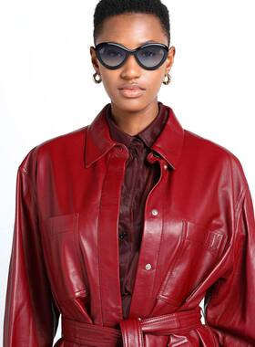 1h可退 潮奢 Moschino 莫斯奇诺 女士 太阳眼镜 black黑色 舒适时