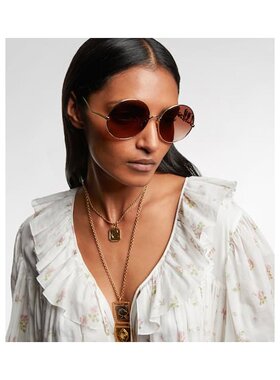 1h可退 潮奢 Chloe 蔻依 女士 标志性圆形太阳眼镜