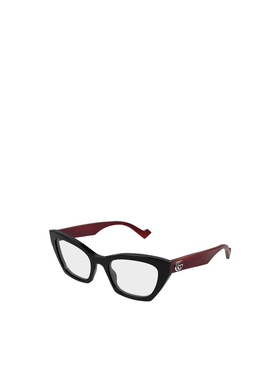 1h可退 GUCCI 女士眼镜 GG1334O004 AW2025 黑色 几何平光镜古驰