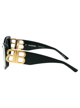 1h可退 BALENCIAGA 女士眼镜 BB0287S005 SS2025 绿色 几何太阳镜