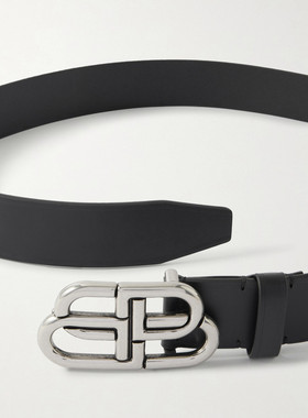 Balenciaga 巴黎世家 男士 黑色 BB 宽版腰带 5703701CH0B