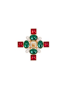 BALMAIN 女士项链 FN1XM516MPYBAQ6 AW2025 绿色 几何形状胸针