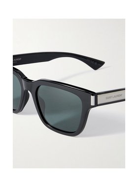 1h可退 潮奢 Saint Laurent 圣罗兰 男士 方形框镀银醋纤太阳眼镜